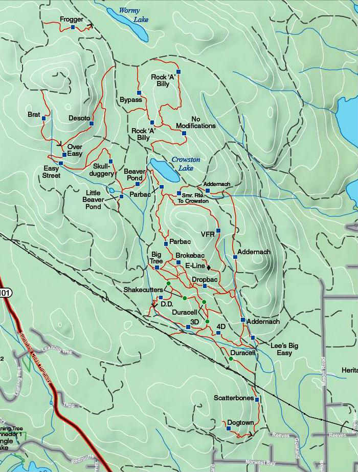 Map of West Sechelt trails
