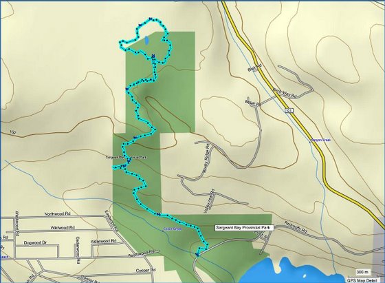 Triangle Lake route map via Mapsource